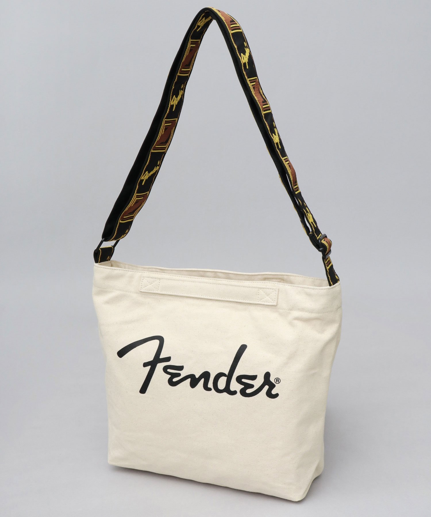 Fender Fender フェンダー キャンバス ショルダーバッグ A4 2WAY エー.エム.エス. バッグ ショルダーバッグ ホワイト ブラック【送料無料】