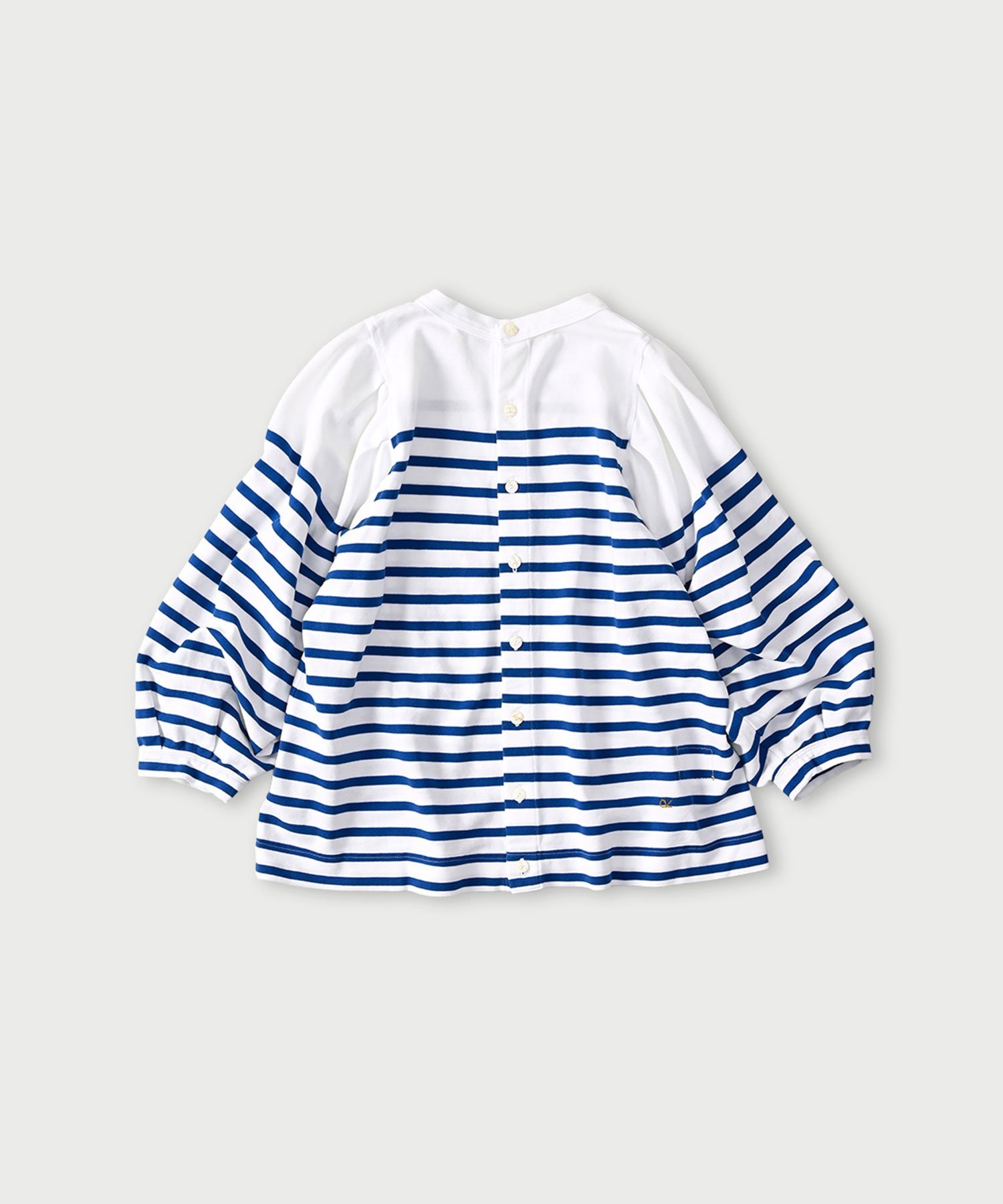 45R バスクのタックブラウス フォーティファイブアール トップス カットソー・Tシャツ ホワイト ネイビー