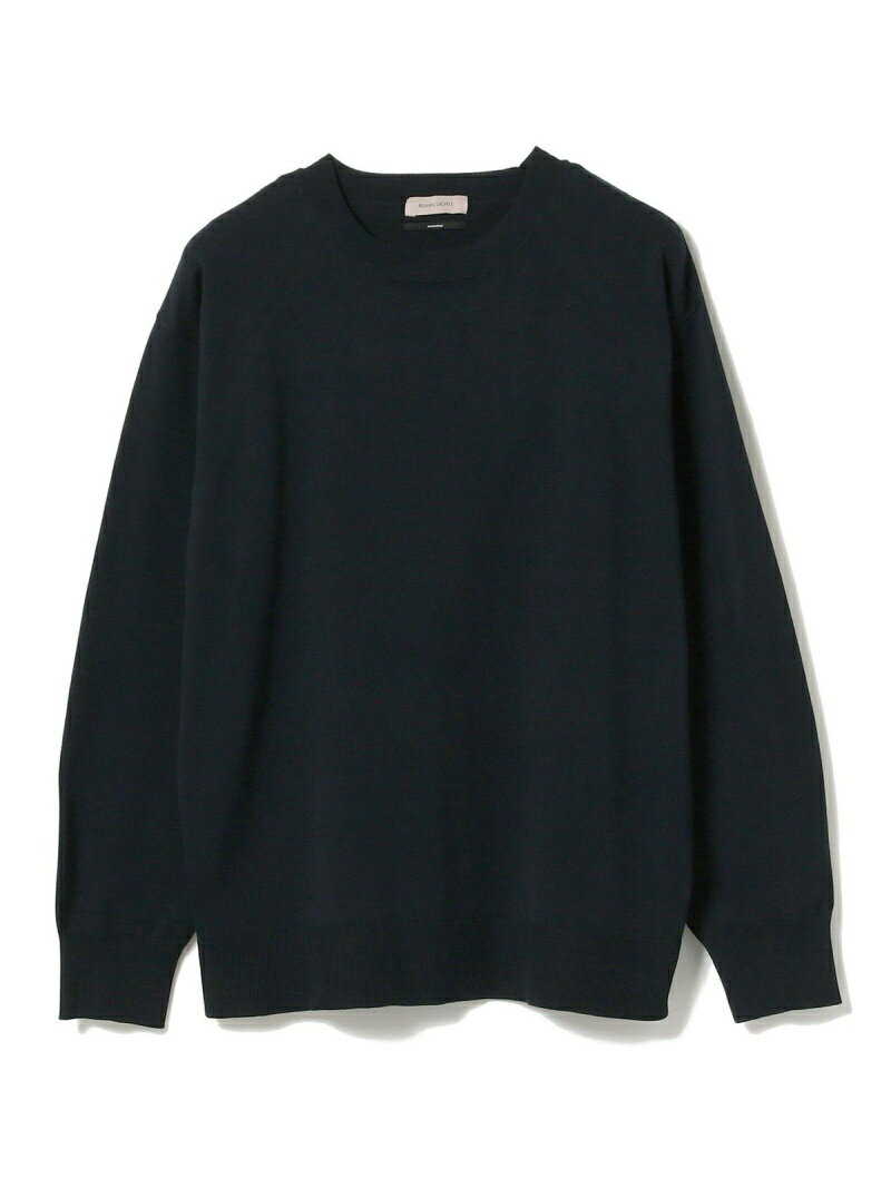 ビームス 服（メンズ） 【SALE／60%OFF】BEAMS LIGHTS BEAMS LIGHTS / シルキーコットン エクセラジップ クルーネックニット ビームス アウトレット トップス ニット ブラック ネイビー【送料無料】