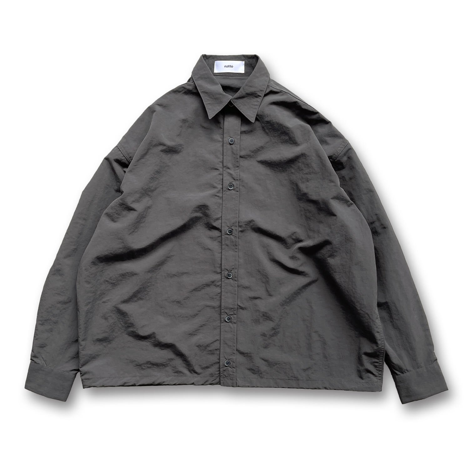 natto loose silhouette nylon shirt ノット アット トップス シャツ・ブラウス グレー ネイビー ベージュ