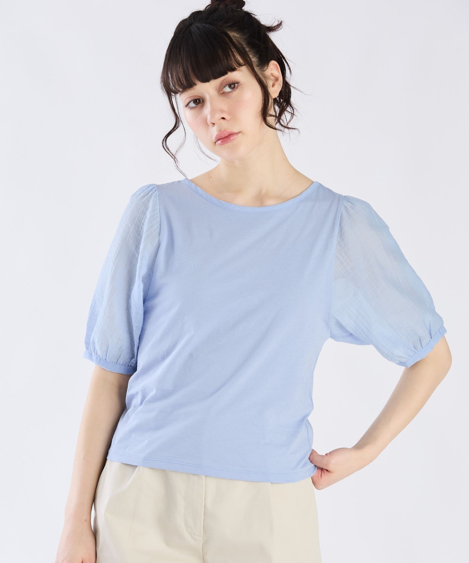 . シアースリーブTシャツ アニエスベー トップス カットソー・Tシャツ ブルー