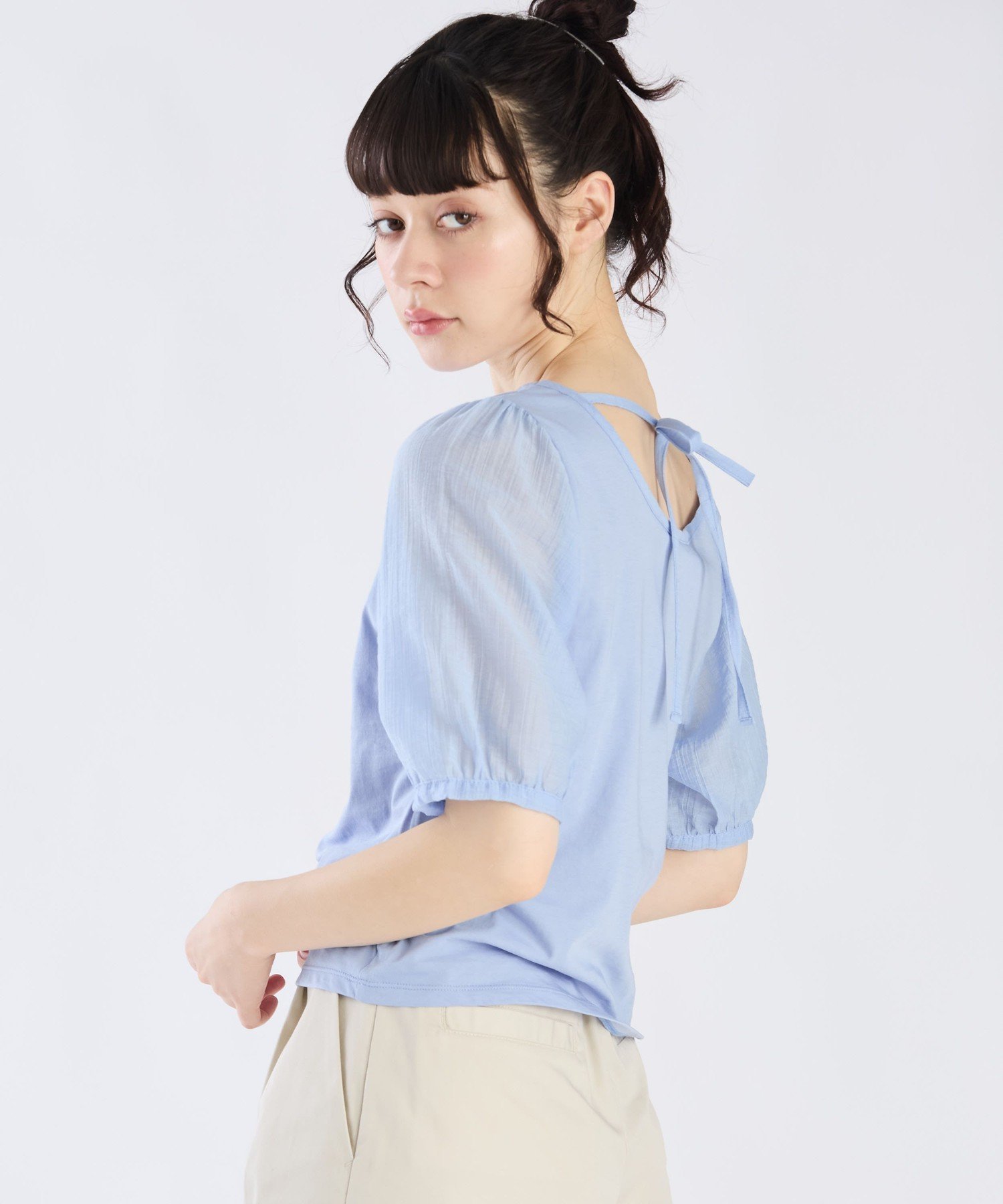 . シアースリーブTシャツ アニエスベー トップス カットソー・Tシャツ ブルー