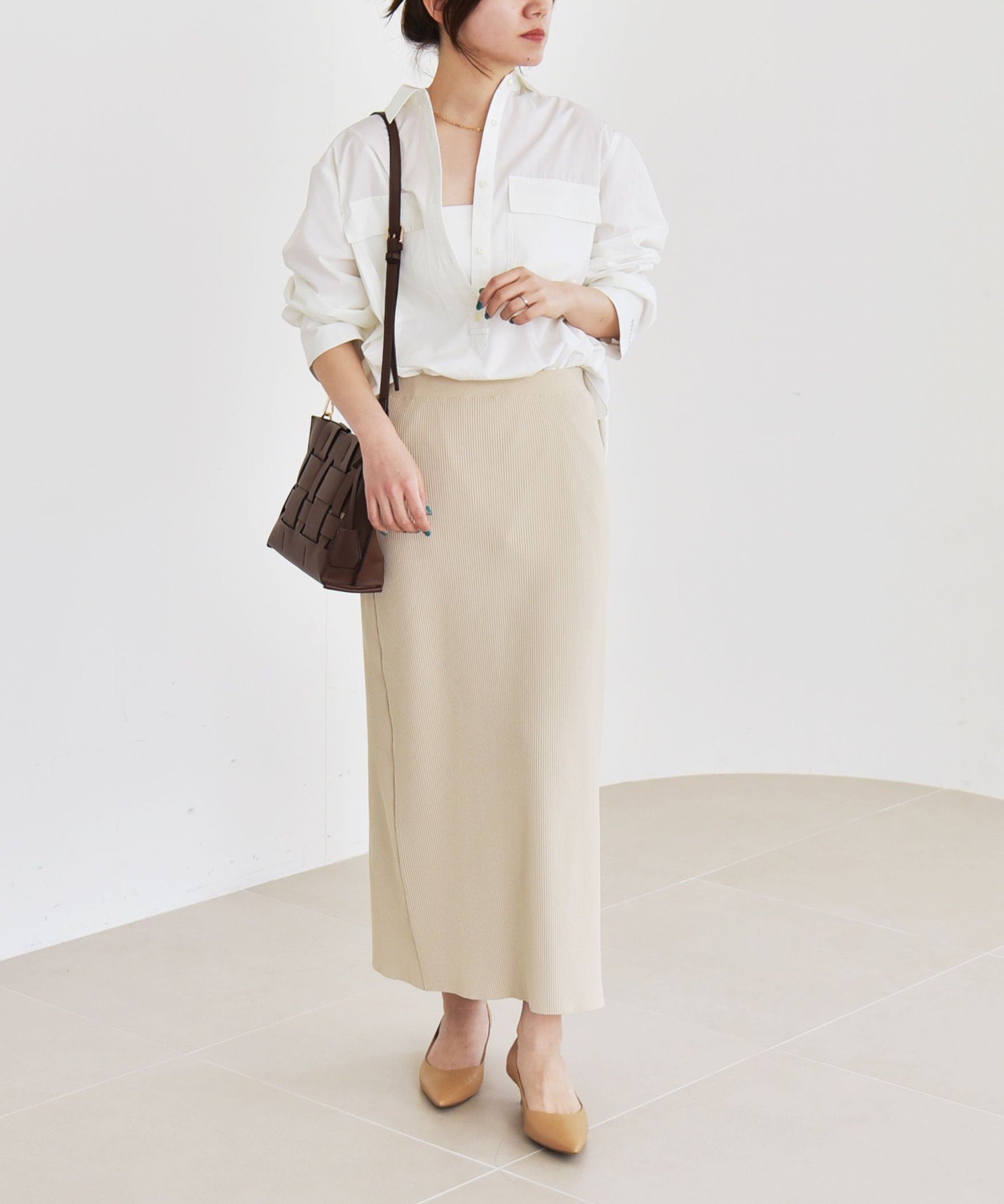 【SALE／55%OFF】quaranciel quaranciel:＜洗濯機可能＞REPREVE スキッパー ポケット チュニック シャツ シップス トップス シャツ・ブラウス ネイビー ホワイト【送料無料】