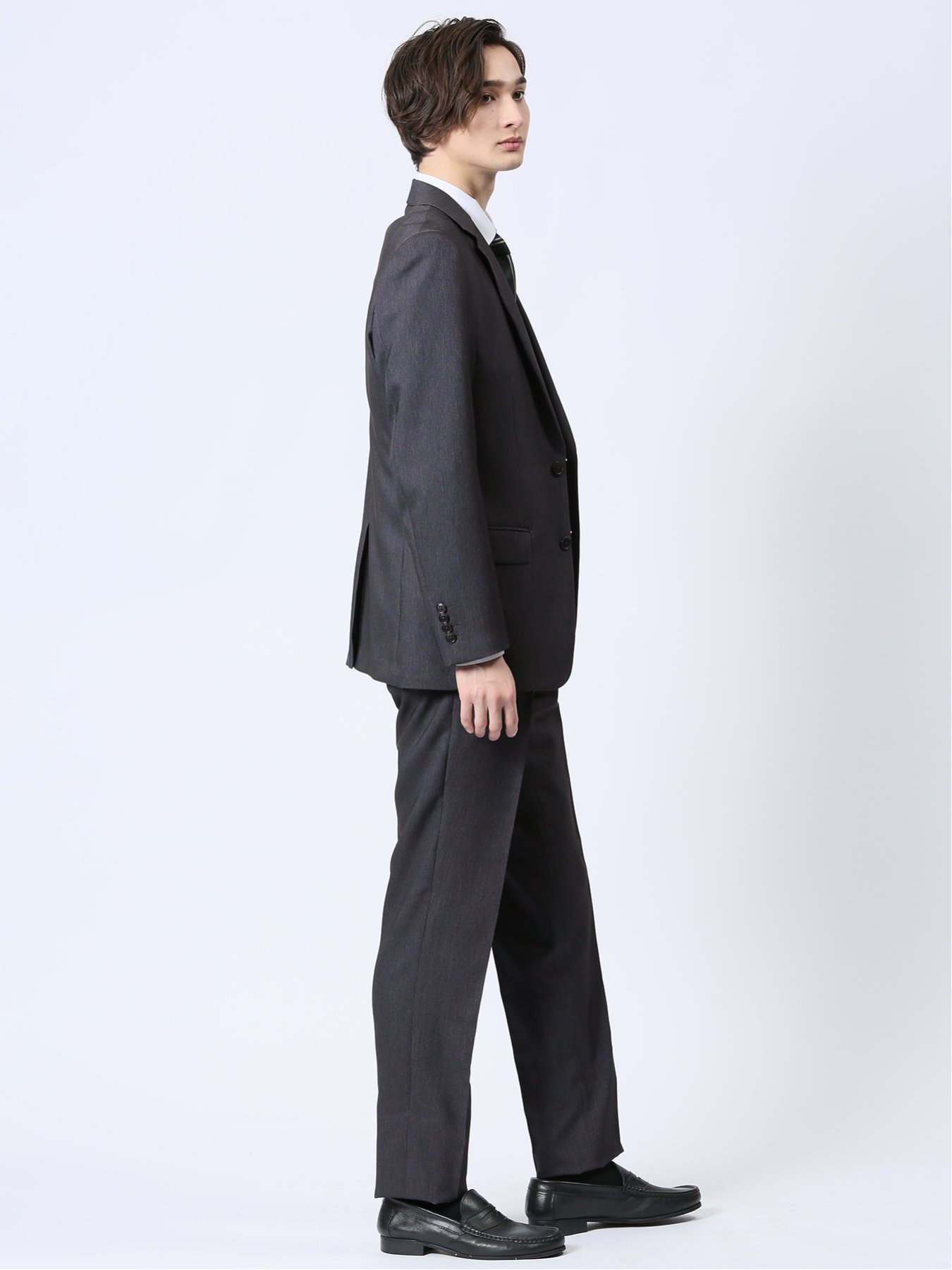 m.f.editorial ストレッチウォッシャブル スリムフィット 2ボタン3ピーススーツ デニムライク タカキュー スーツ・フォーマル セットアップスーツ ネイビー【送料無料】