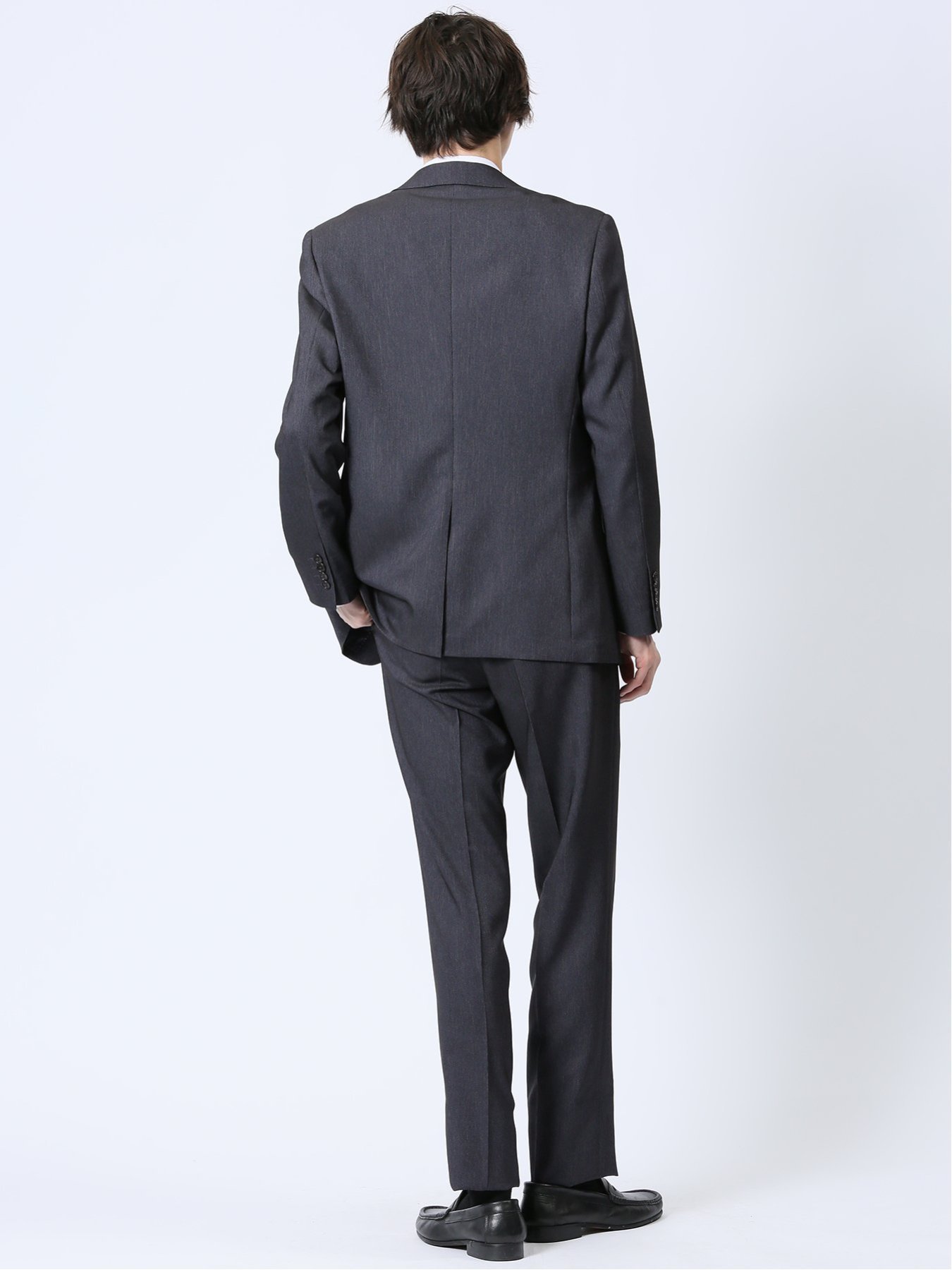 m.f.editorial ストレッチウォッシャブル スリムフィット 2ボタン3ピーススーツ デニムライク タカキュー スーツ・フォーマル セットアップスーツ ネイビー【送料無料】