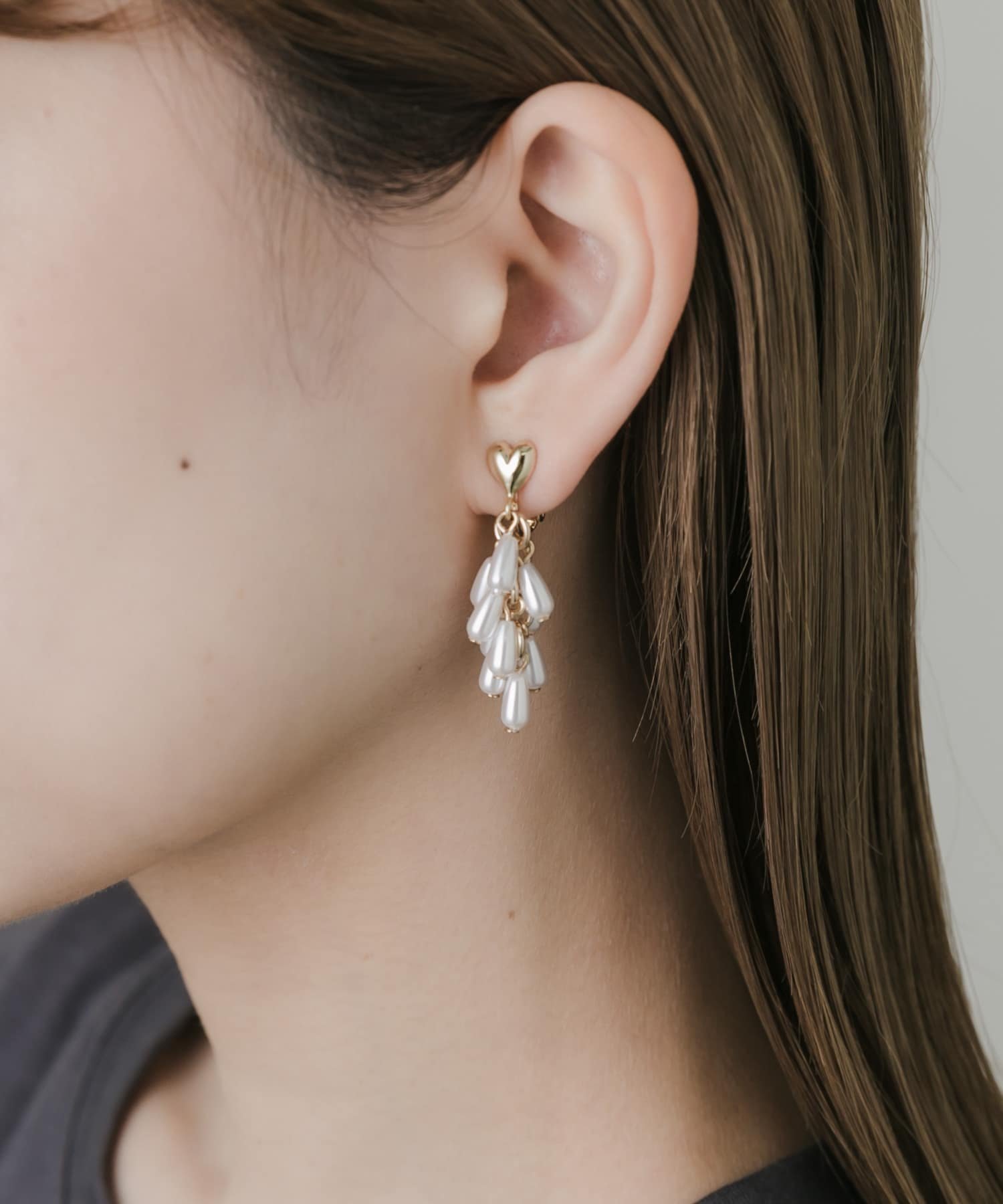 【SALE/50%OFF】SMELLY メタルハートパールシャワーイヤリング スメリー アクセサリー・腕時計 イヤリング・イヤーカフ