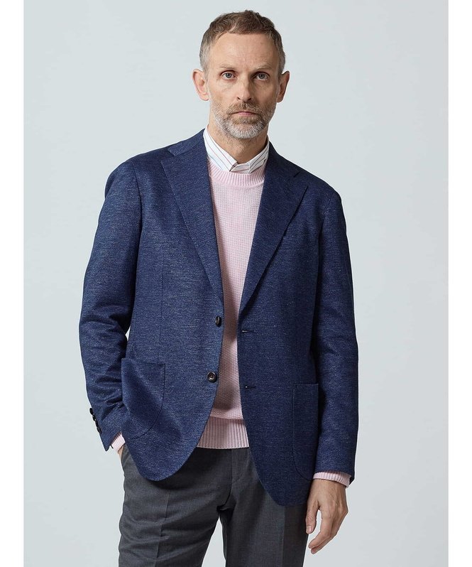 【SALE／50%OFF】Aquascutum MEN Blue Melange Light Jeysey Jacket アクアスキュータム ジャケット・アウター テーラードジャケット・ブレザー ネイビー【送料無料】