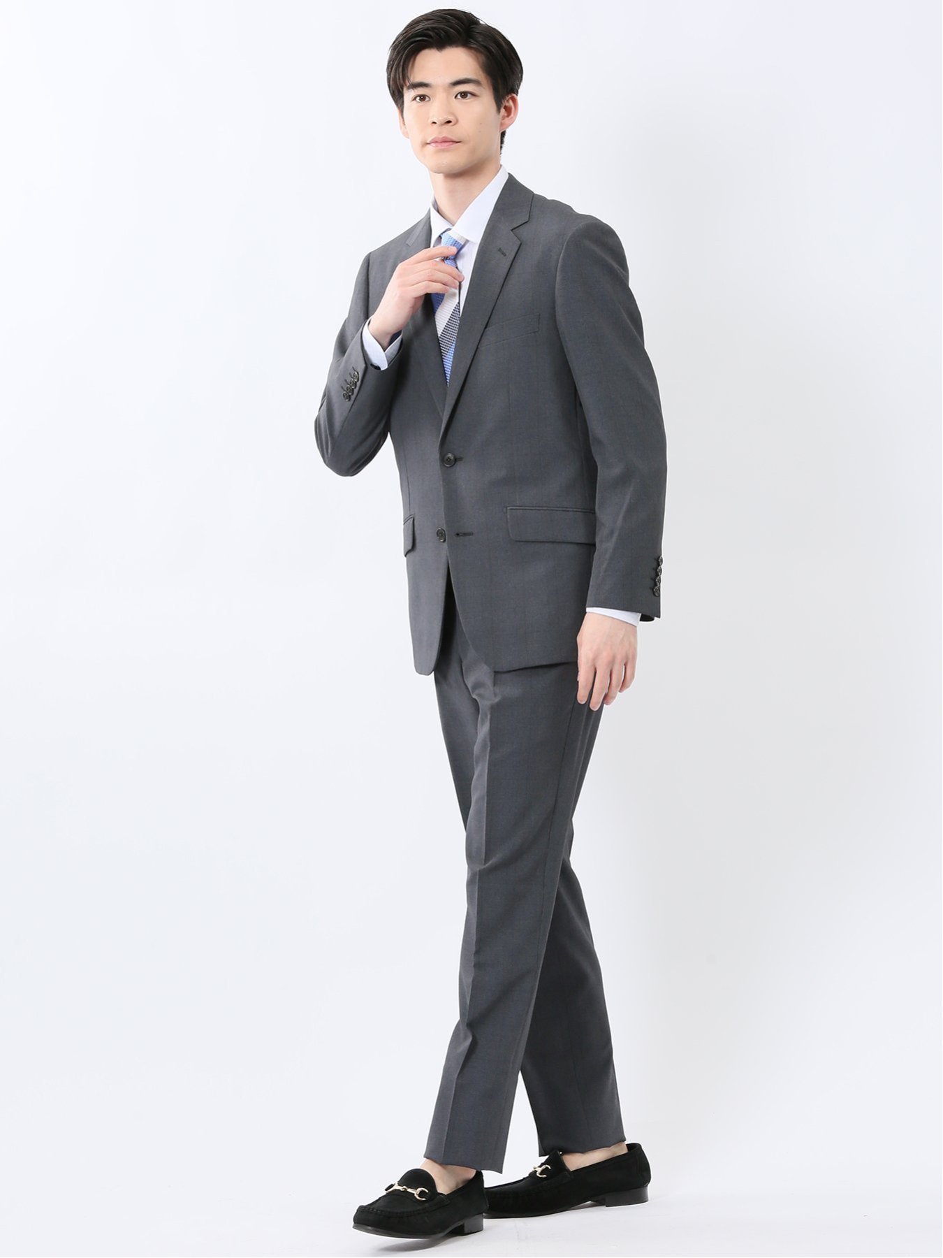【SALE／30%OFF】TAKA-Q ストレッチウォッシャブル レギュラーフィット 2ボタン2パンツスーツ チェックグレー タカキュー スーツ・フォーマル セットアップスーツ グレー【送料無料】