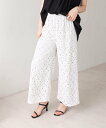 【SALE/20%OFF】Bou Jeloud フラワーモチーフワイドパンツ バブ / ブージュルード パンツ その他のパンツ ブラック ホワイト【送料無料】