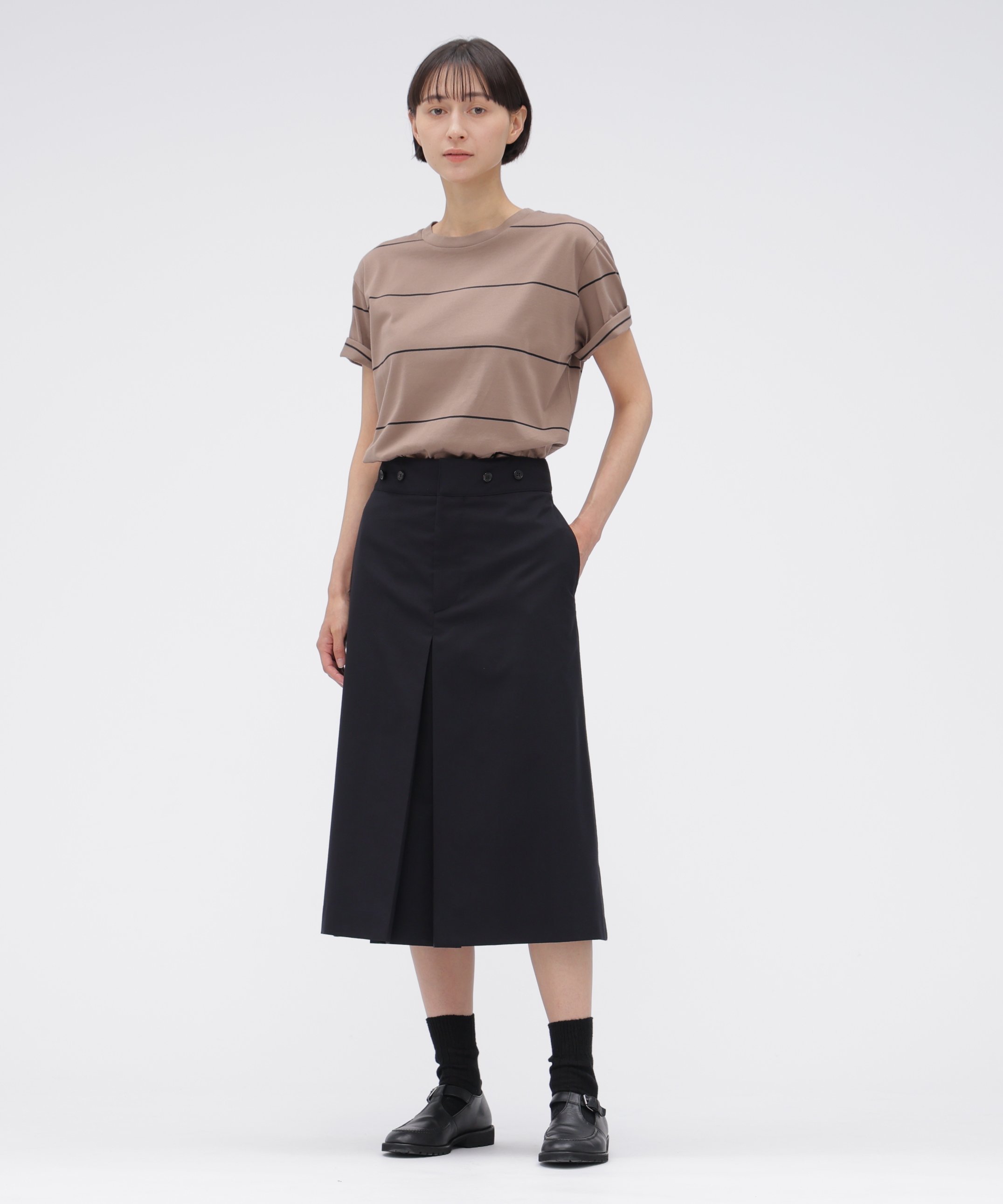 MARGARET HOWELL SUMMER WOOL SKIRT マーガレット・ハウエル スカート その他のスカート ブラック