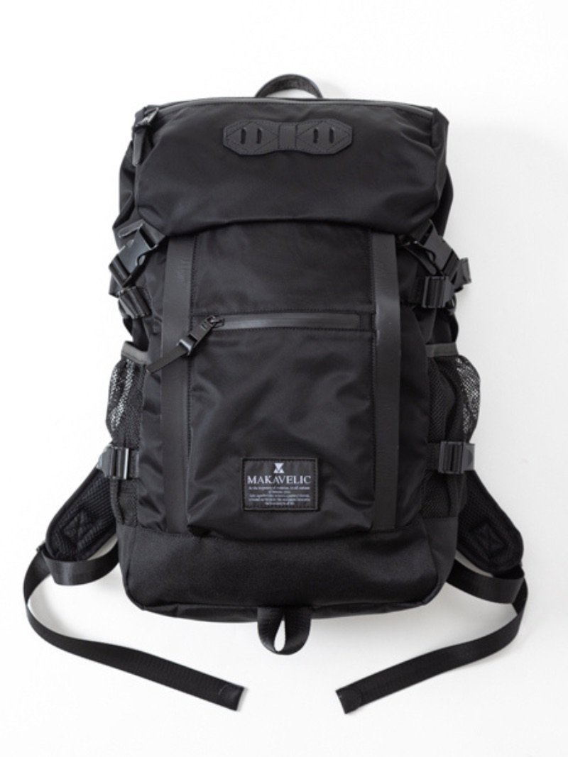 マキャベリック リュック メンズ MAKAVELIC DOUBLE LINE BACKPACK BLACK EDITION / リュックサック / バックパック マキャベリック バッグ リュック・バックパック ブラック【送料無料】