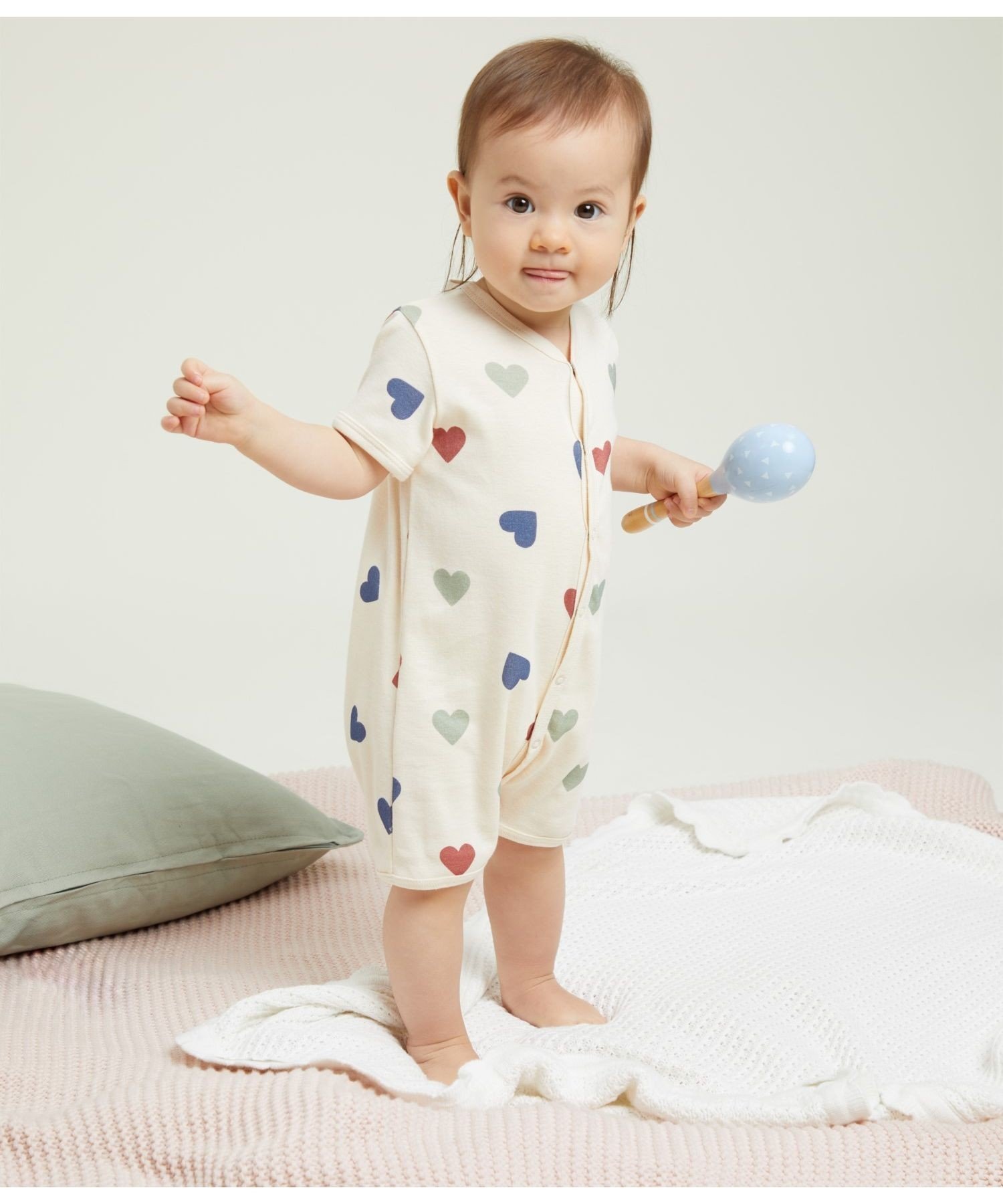 プチバトー　ベビー服 PETIT BATEAU プリントショートロンパース プチバトー マタニティウェア・ベビー用品 ロンパース・カバーオール【送料無料】