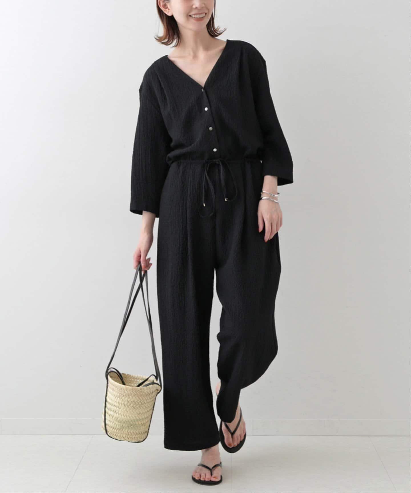 SLOBE IENA 《WEB限定/追加予約》リラックスオールインワン スローブ イエナ オールインワン・オーバーオール オールインワン・つなぎ ブラック ネイビー【送料無料】のサムネイル