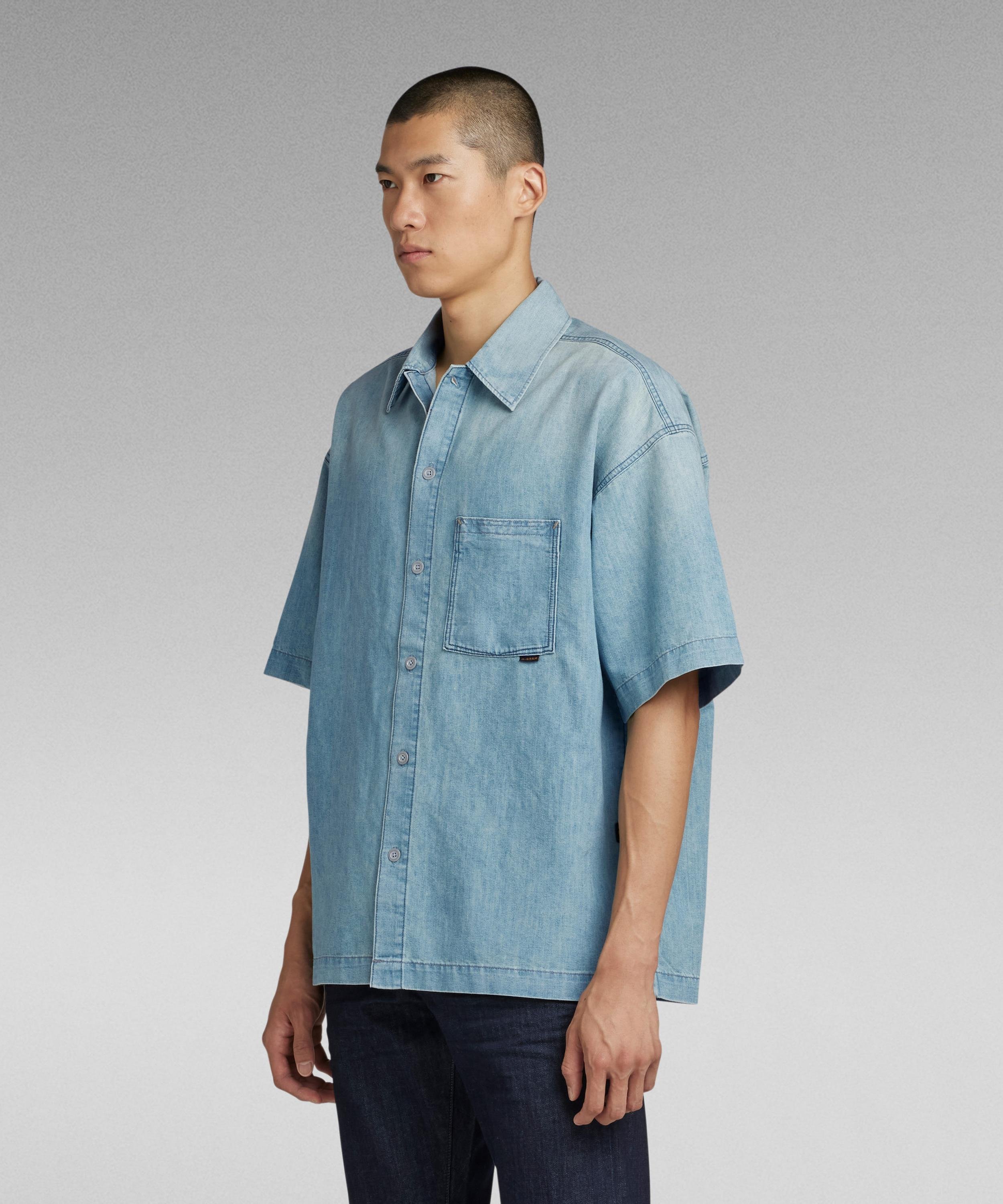【公式ショップ】BOXY FIT SHIRT/オーバーサイズシャツ ジースターロゥ トップス シャツ・ブラウス ブルー