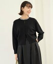 【SALE/40%OFF】UNFILO L 【洗える】ネックビジュー カーディガン アンフィーロ トップス カーディガン ホワイト グレー ブラック ネイビー【...