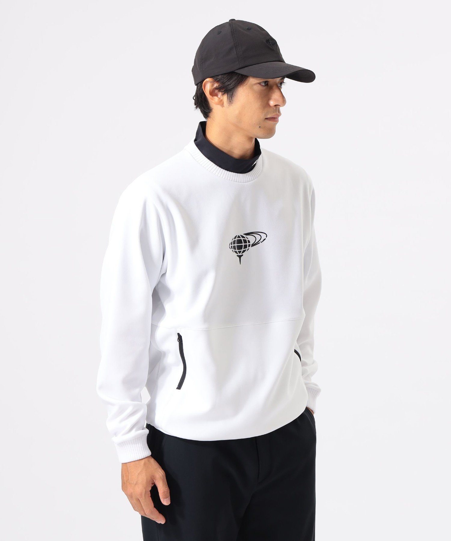 BEAMS GOLF ORANGE LABEL ORANGE LABEL / スムース 1ポイント プルオーバー ビームス ゴルフ トップス スウェット・トレーナー ホワイト ブラック【送料無料】