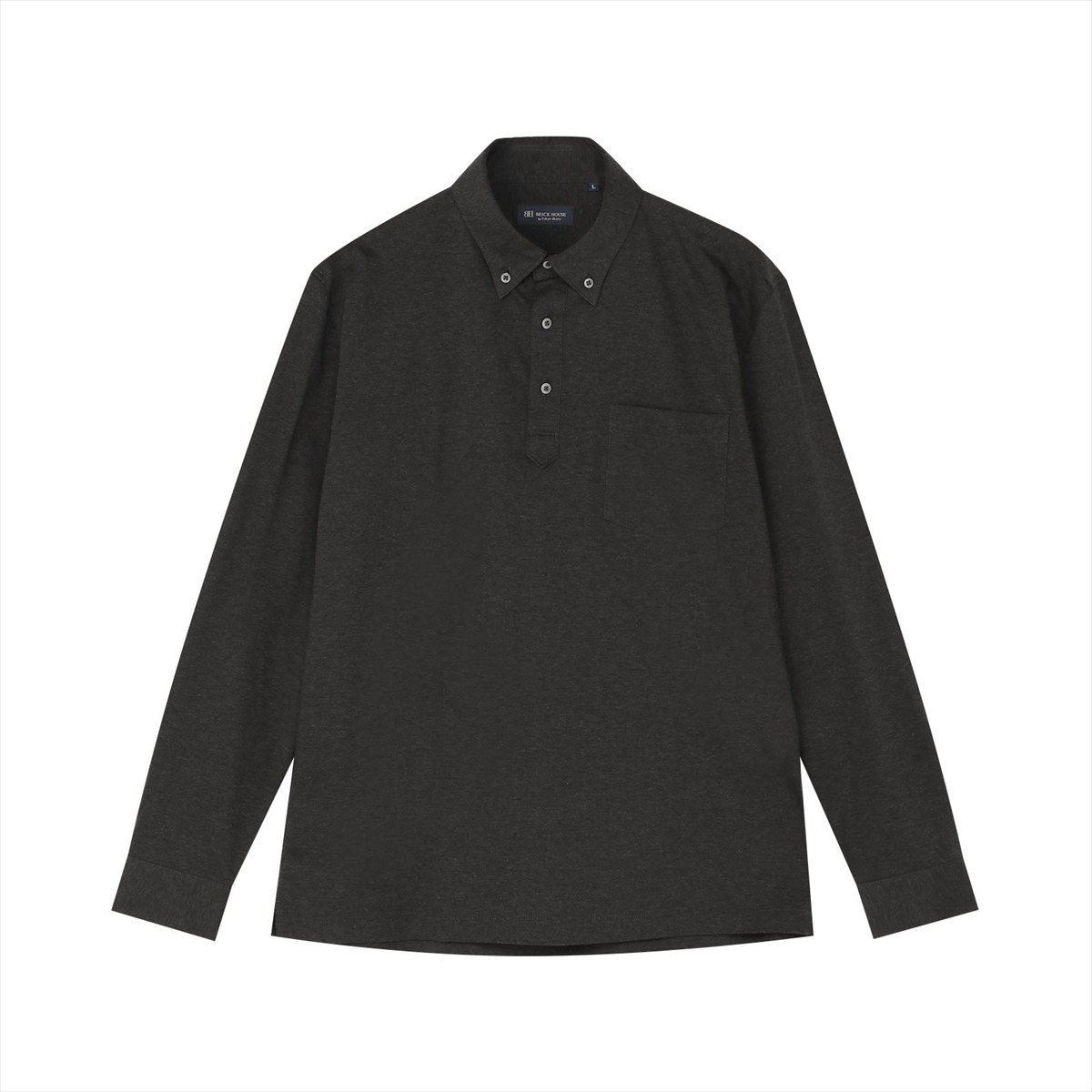 BRICK HOUSE by Tokyo Shirts ポロシャツ 長袖 綿100% ビズポロ メンズ BM02K101AA10B4L-39 トーキョーシャツ トップス ポロシャツ グレー