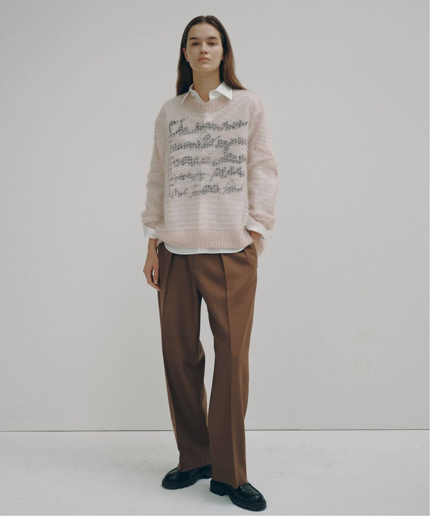 《一部店舗+WEB限定》Double-Pleated Trousers スピックアンドスパン パンツ スラックス・ドレスパンツ オレンジ ブラウン