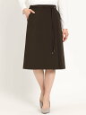 【SALE/50%OFF】m.f.editorial ダブルクロス Aラインスカート 茶(セットアップ可能) タカキュー スーツ・フォーマル スーツスカート ブ...