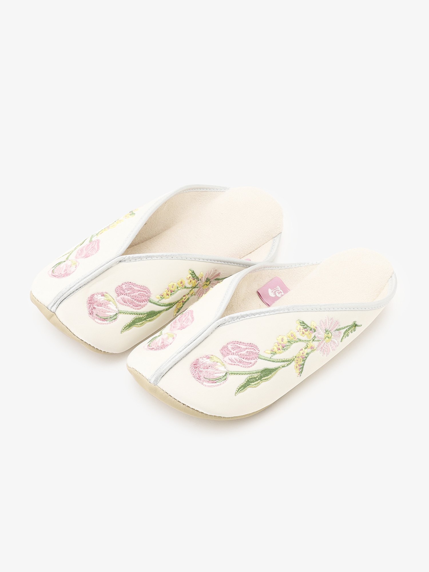 Afternoon Tea 刺繍ルームシューズ/ナタリー・レテ アフタヌーンティー・リビング インテリア・生活雑貨 その他のインテリア・生活雑貨 ホワイト ピンクのサムネイル