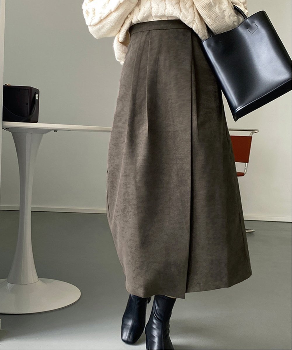 【SALE／56%OFF】Aimoon スエード調 ラップスカート レディース ミニミニストア スカート ミニスカート ベージュ ブラック ブラウン【送料無料】