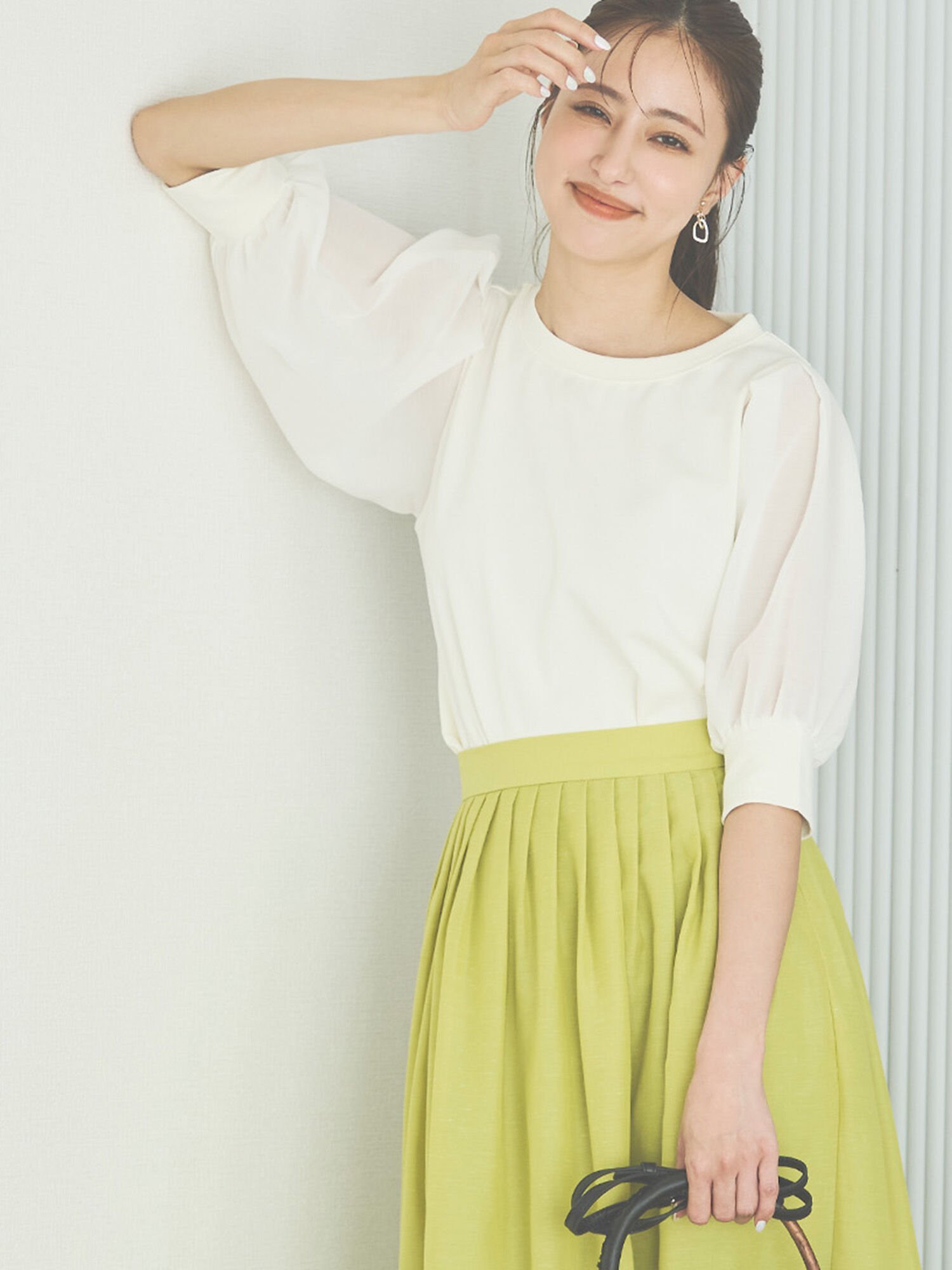 【SALE／41%OFF】Te chichi 【スタイル美人カットソー】シアースリーブカットソー テチチ トップス カットソー・Tシャツ ホワイト ブルー グレーのサムネイル