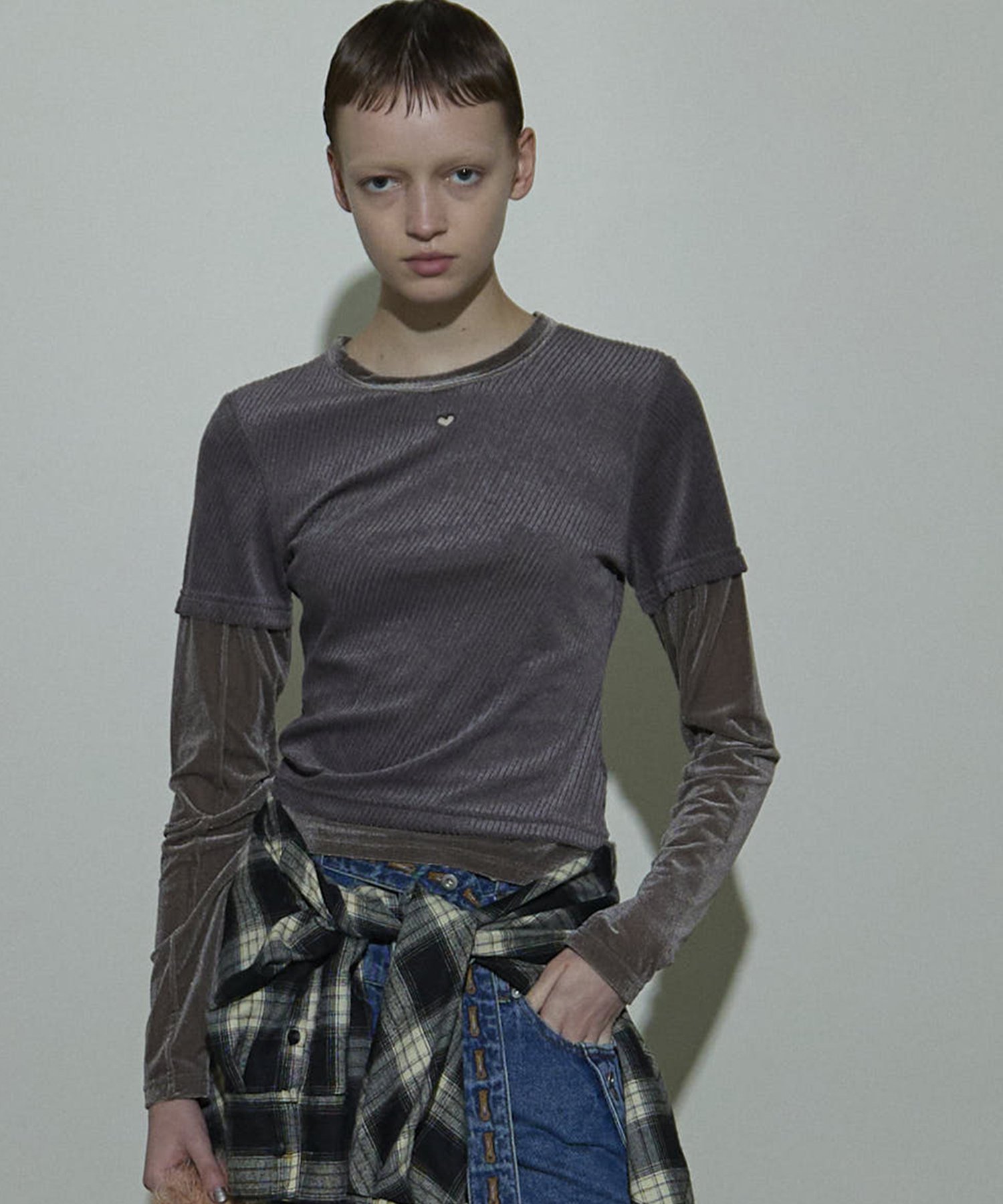 【SALE／20%OFF】MAISON SPECIAL With Heart Necklace Velor Tops メゾンスペシャル トップス カットソ..