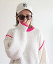 【SALE/5%OFF】notch. 【notch. by yui 】オーバーサイズバイカラーニット 2025AW ノッチ トップス その他のトップス ネイビー グレー ホワイト ブラウン【送料無料】