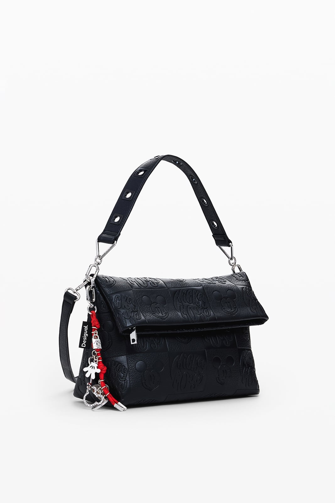 Desigual ミッキーマウス ショルダーフラップバッグ　ブラック　 ディズニー デシグアル バッグ ショルダーバッグ ブラック【送料無料】のサムネイル