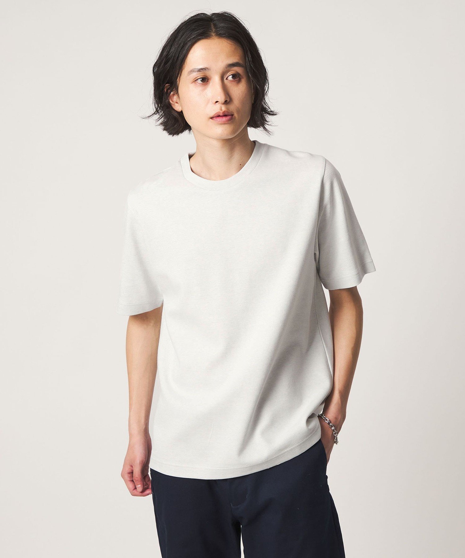 【SALE／30%OFF】a day in the life シルケット ダブルフェイス リップル カットソー＜A DAY IN THE LIFE＞ ユナイテッドアローズ アウトレット トップス カットソー・Tシャツ ホワイト グレー ネイビー