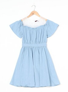 【SALE／30%OFF】LOVETOXIC レース切替フレアワンピース ナルミヤオンライン ワンピース キッズワンピース ブルー