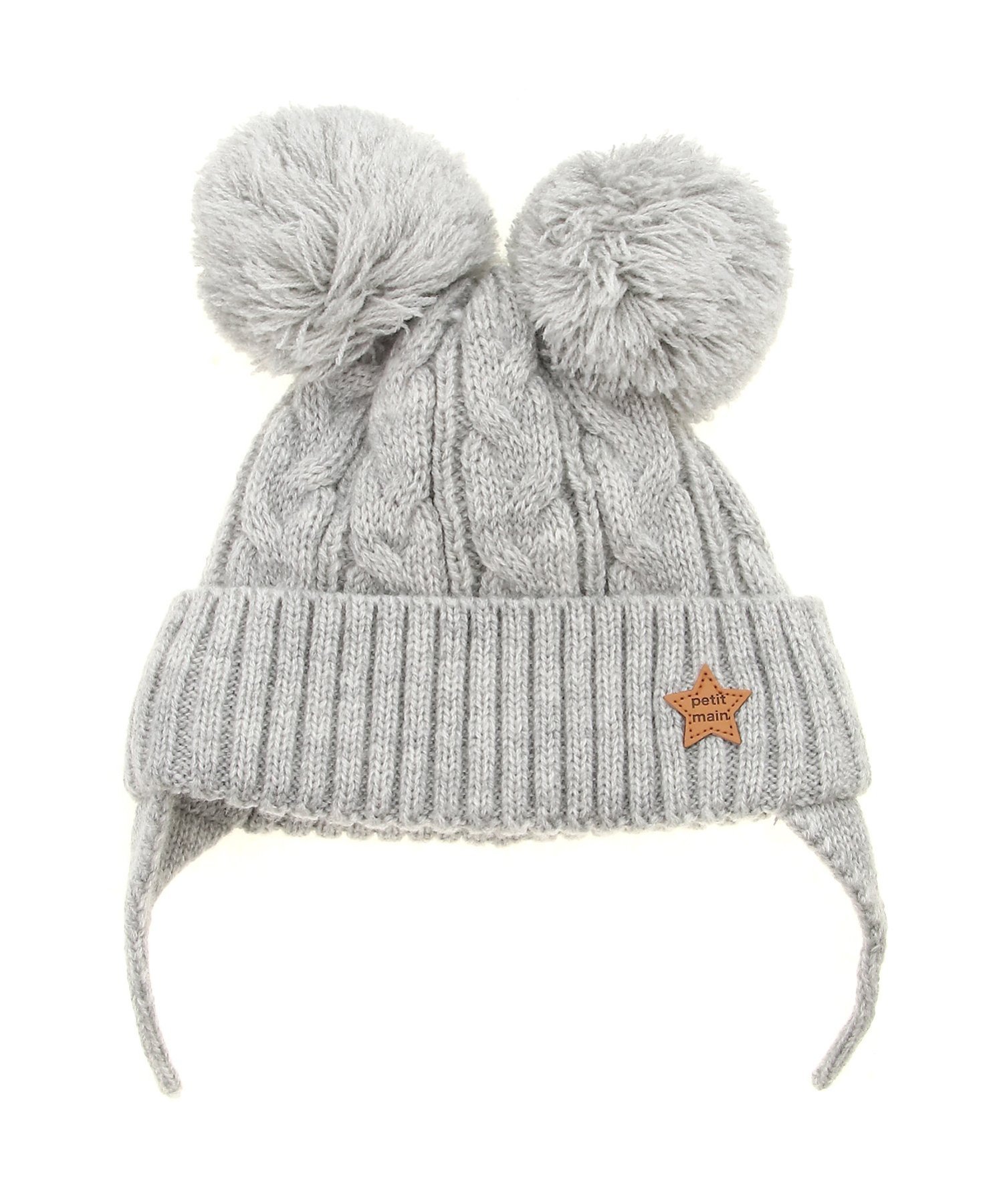 【SALE/50%OFF】petit main BABYWぽんぽんニット帽 ナルミヤオンライン マタニティウェア・ベビー用品 その他のベビーグッズ ピンク ホワイト グレー