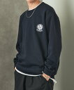【SALE/57%OFF】MAISON CLUB MAISON CLUB/ワンポイントエンブレム刺繍スウェット 裏起毛 オーバーサイズ セットアップセブン トッ...