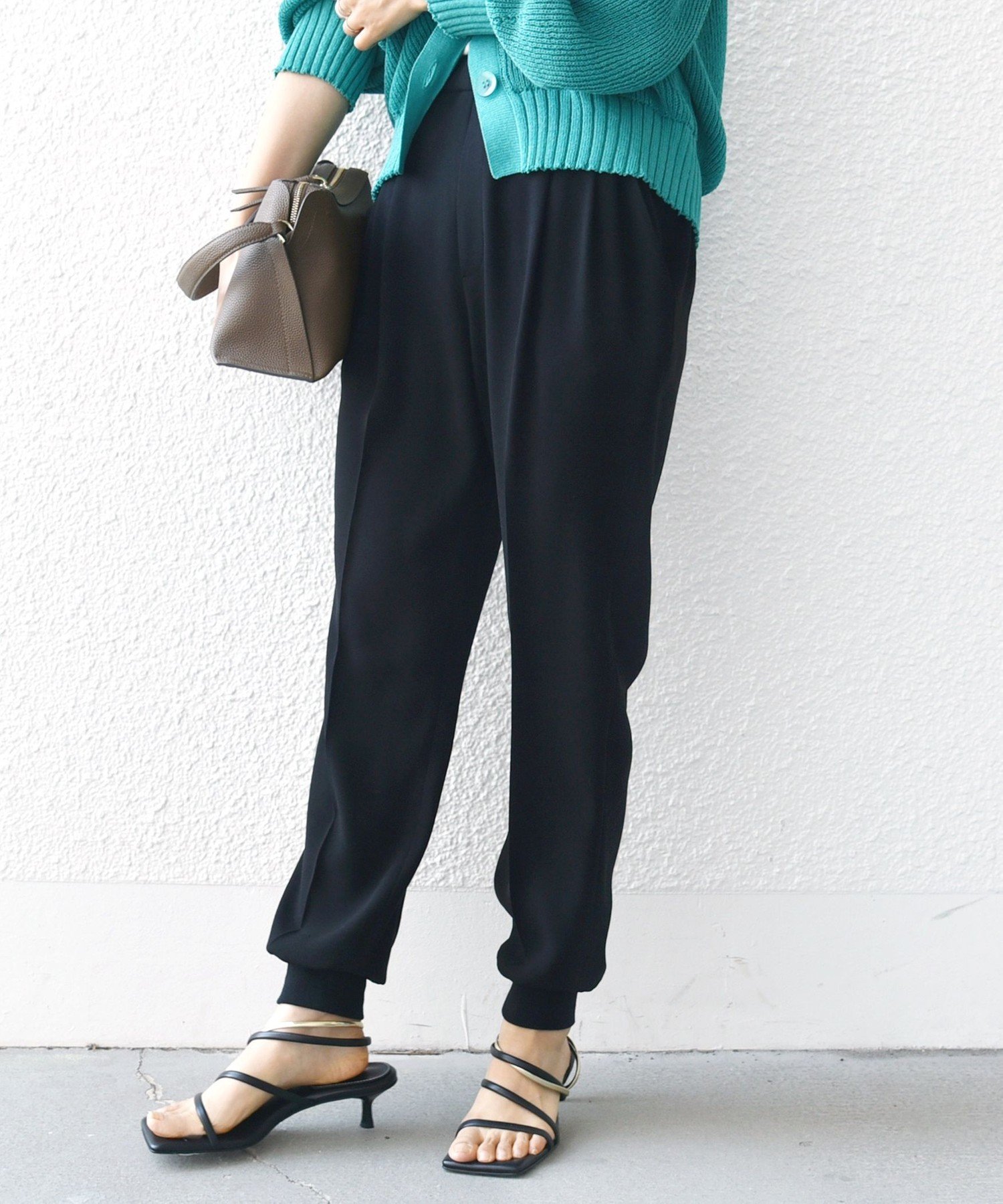 【SALE／50%OFF】SHIPS WOMEN ＜手洗い可能＞裾 リブ ドロスト パンツ シップス パンツ その他のパンツ ブラック イエロー グレー【送料無料】