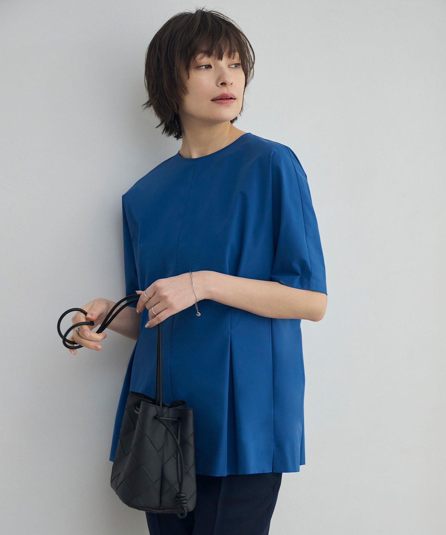ICB 【接触冷感・撥水・UVケア・洗える】 プルーフ4WAYタフタ ブラウス アイシービー トップス シャツ・ブラウス ネイビー
