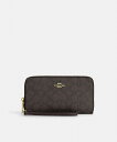 【SALE/62%OFF】COACH OUTLET 【公式】ロング ジップ アラウンド ウォレット・デタッチャブル カード ケース・シグネチャー キャンバス コーチ アウトレット 財布・ポーチ・ケース 財布 ベージュ【送料無料】(4)