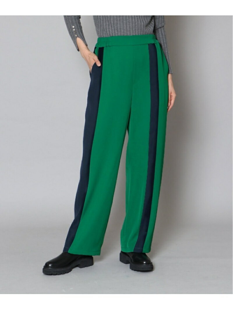 【SALE／20%OFF】LASUD RADIATE/バイカラーストレートパンツ ラシュッド パンツ その他のパンツ グリーン ブルー【送料無料】のサムネイル