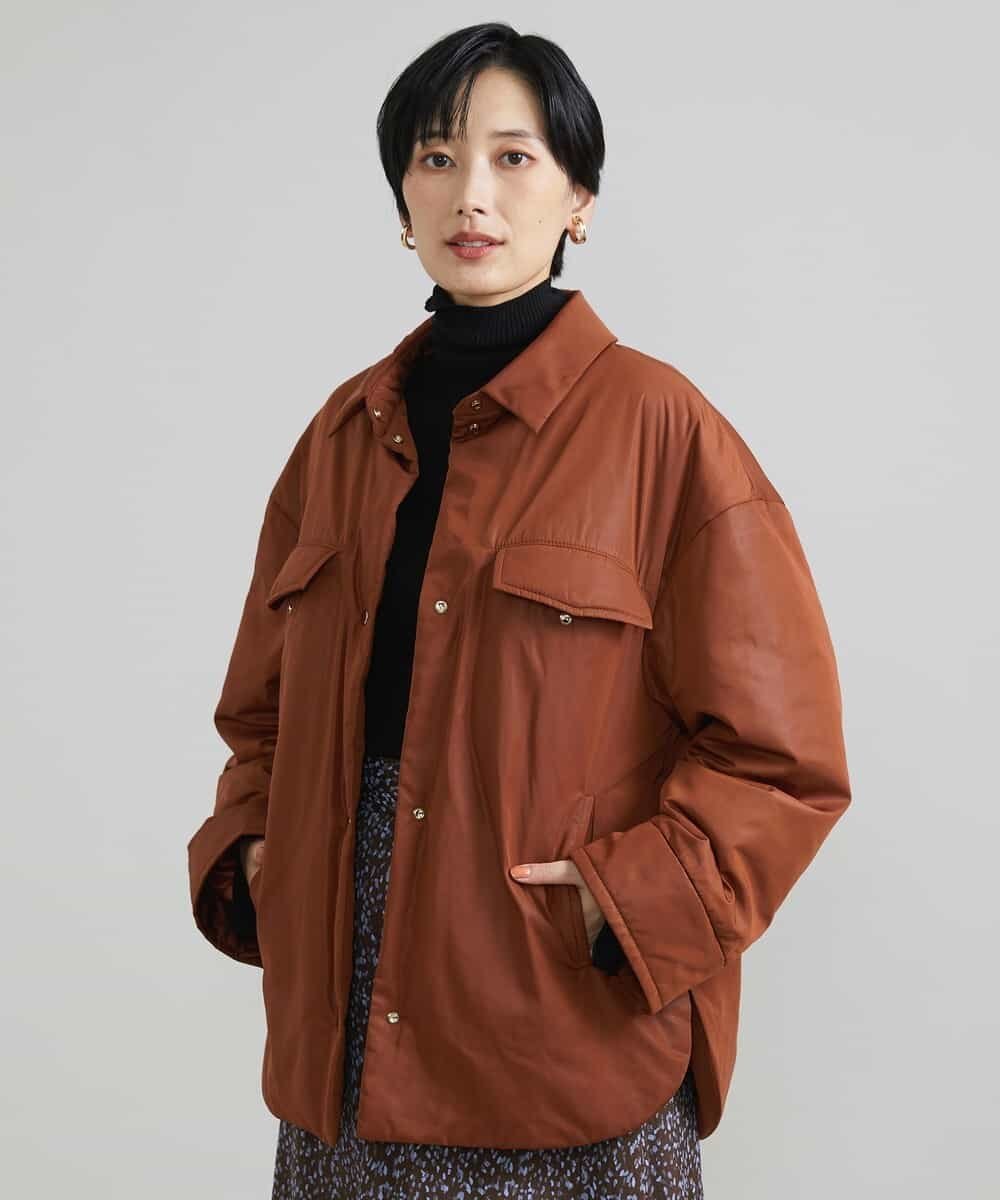 【SALE/60%OFF】MICHEL KLEIN グロッシータフタ中綿CPOジャケット ミッシェルクラン ジャケット・アウター その他のジャケット・アウター ブラウン【送料無料】