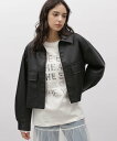 【SALE/62%OFF】LAKOLE エリツキレザーブルゾン ラコレ ジャケット・アウター ブルゾン・ジャンパー ブラック ホワイト