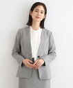 【SALE/60%OFF】INDIVI 【定番スーツ/洗える/メランジ】ウールライクノーカラージャケット インディヴィ スーツ・フォーマル セットアップスーツ ...