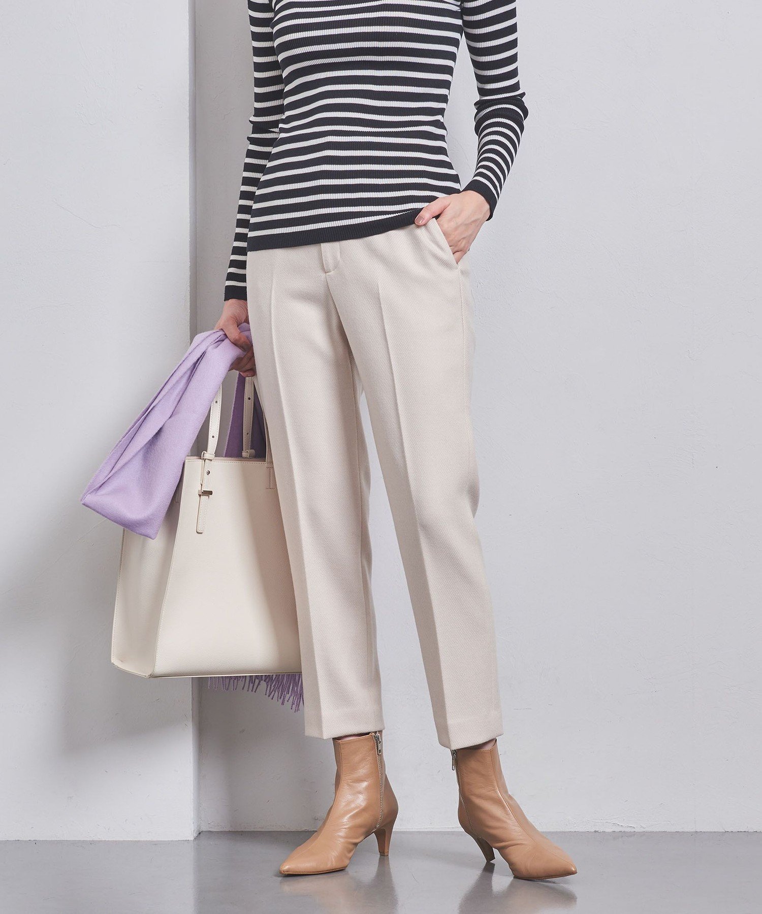 【SALE/80%OFF】UNITED ARROWS W/PU スリムパンツ ユナイテッドアローズ アウトレット パンツ スラックス・ドレスパンツ ベージュ ネ...