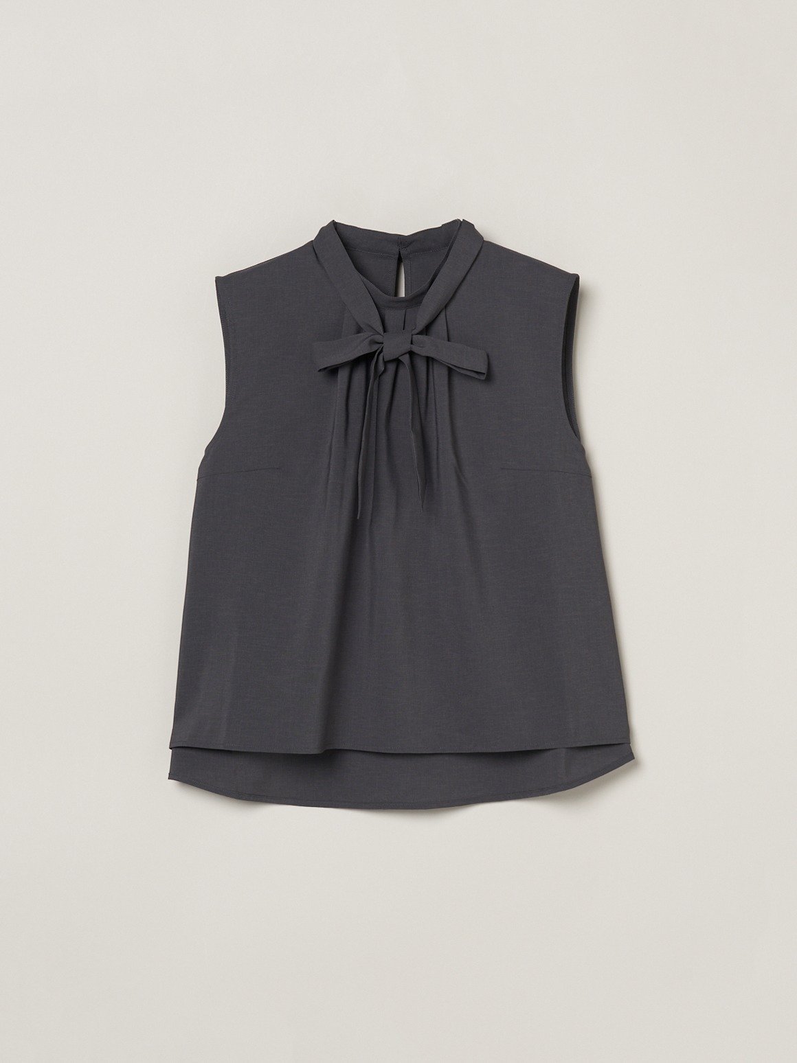 three dots Dry twill tie brouse スリードッツ トップス シャツ・ブラウス グレー ベージュ【送料無料】