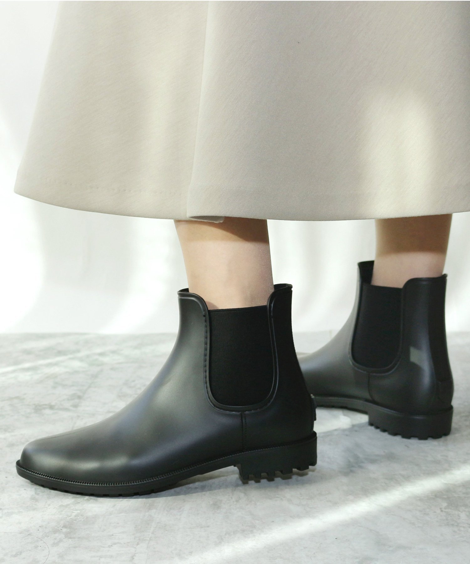 Fin サイドゴアレインブーツ フィン シューズ・靴 レインシューズ・ブーツ ブラック【送料無料】