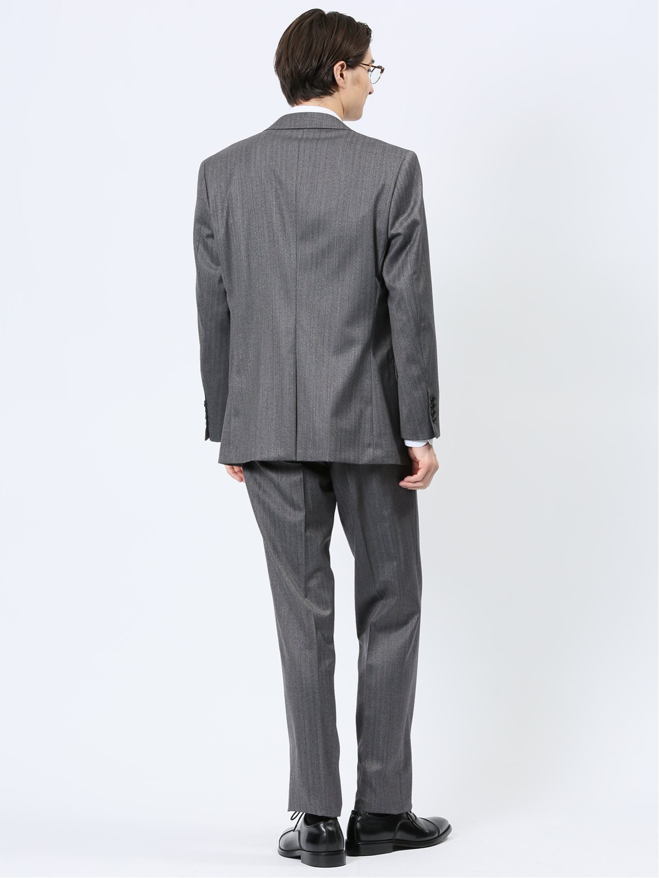 【SALE／30%OFF】TAKA-Q 光沢ウール混 レギュラーフィット 2ボタン3ピーススーツ ストライプグレー タカキュー スーツ・フォーマル セットアップスーツ グレー【送料無料】