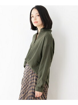 【SALE/50%OFF】pink adobe スパンブロード素材スキッパーシャツ ピンクアドベ シャツ/ブラウス シャツ/ブラウスその他 ホワイト カーキ ブラウン