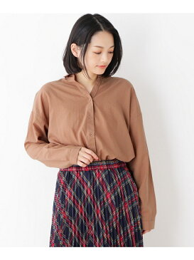 【SALE/50%OFF】pink adobe スパンブロード素材スキッパーシャツ ピンクアドベ シャツ/ブラウス シャツ/ブラウスその他 ホワイト カーキ ブラウン