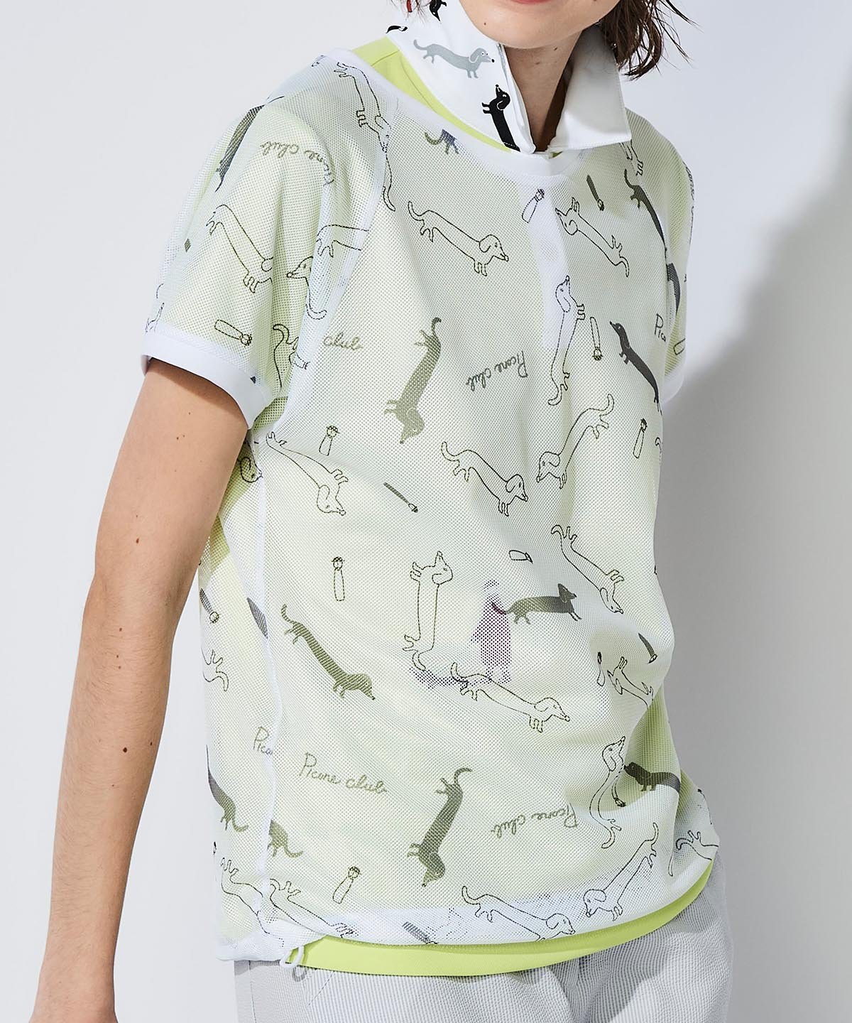 【SALE／40%OFF】Picone Club 【ピッコーネクラブ公式】ダックス柄メッシュ速乾プルオーバー ピッコーネクラブ トップス カットソー・Tシャツ ベージュ ネイビー ホワイト【送料無料】