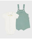 PETIT BATEAU ベビー2点セット プチバトー オールインワン・オーバーオール オーバーオール・サロペット【送料無料】