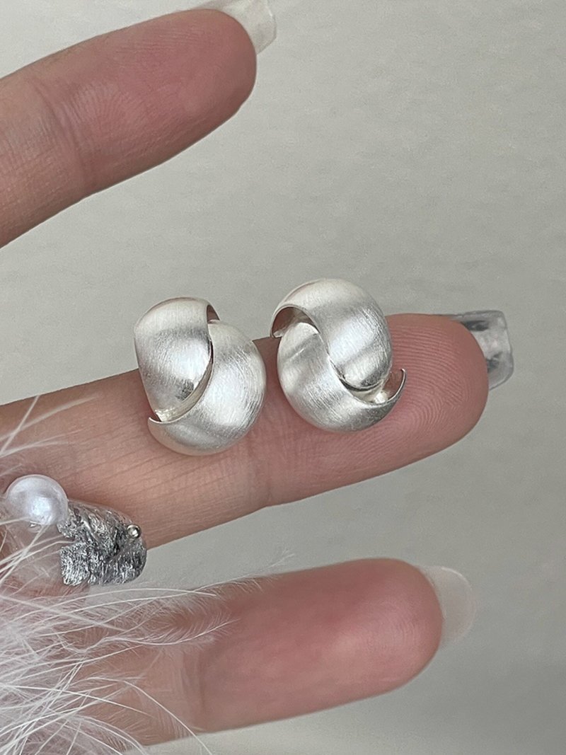 Coo+i/(W)マットクロスデザインピアス スレンダー アクセサリー・腕時計 ピアス シルバー