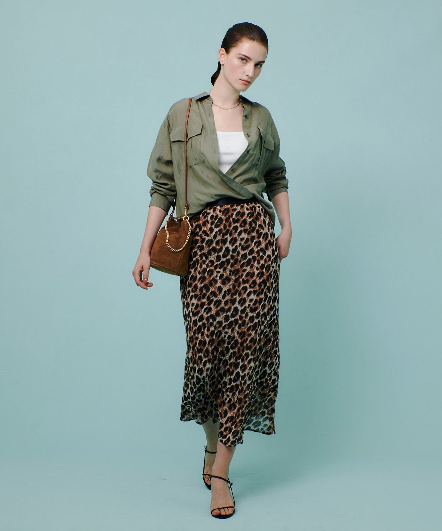 【SALE／30%OFF】allureville レオパードプリントナロースカート アルアバイル スカート その他のスカート ブラウン【送料無料】